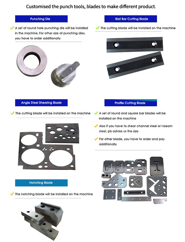 Hydraulic Ironworker 25 Ton Hand Tools Hydraulic Combined Punching And Cutting Machine हाइड्रोलिक आयरनवर्कर 25 टन हाथ उपकरण हाइड्रोलिक संयुक्त छिद्रण और काटने की मशीन
