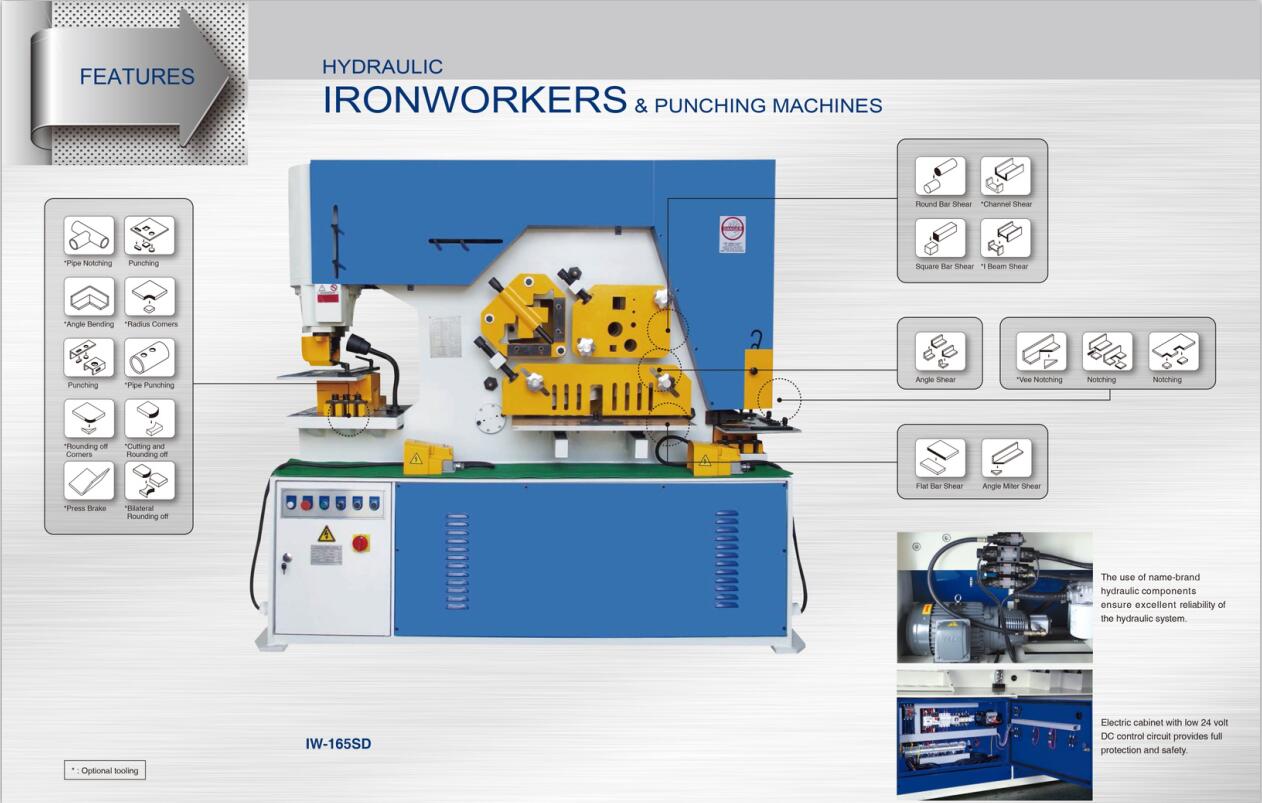 Metal Hydraulic IronWorker Machine Punching And Shearing Machine धातु हाइड्रोलिक आयरनवर्कर मशीन पंचिंग और बाल काटना मशीन