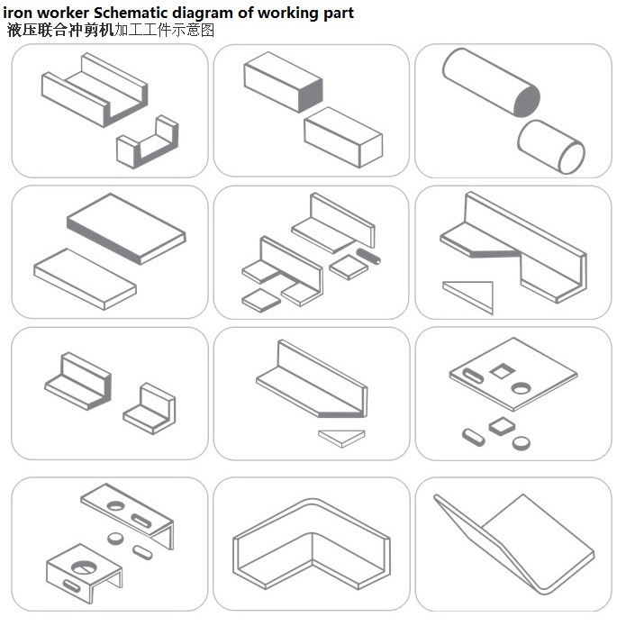 Q35y सीरीज हाइड्रोलिक आयरनवर्कर बाल काटना और पंचिंग मशीन