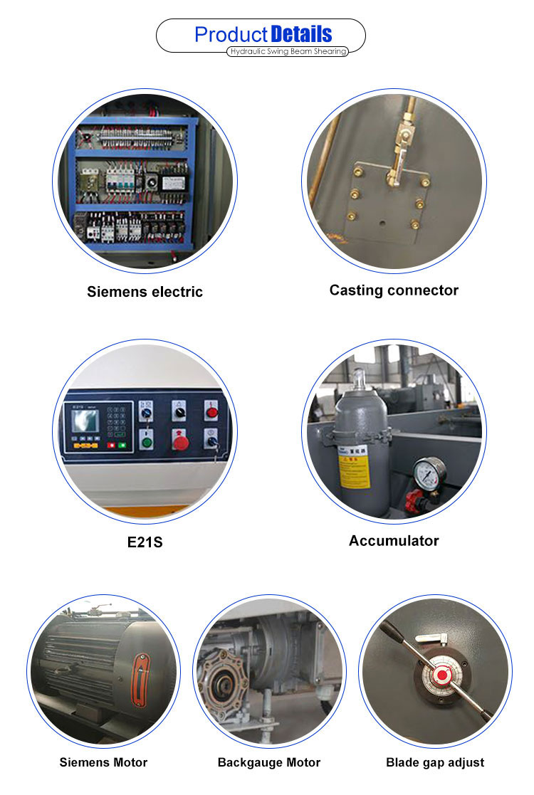 Qc12y-6x5000 Cnc Hydraulic Shearing Machine For Sheet Metal Cutting With Ce सीई के साथ शीट धातु काटने के लिए Qc12y-6x5000 सीएनसी हाइड्रोलिक बाल काटना मशीन